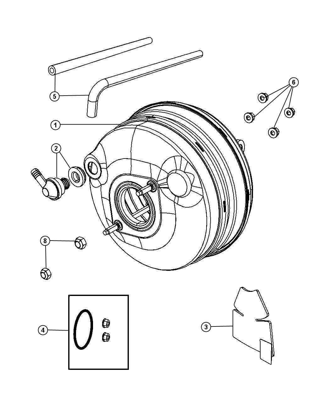 Booster,Vacuum Power Brake. Diagram