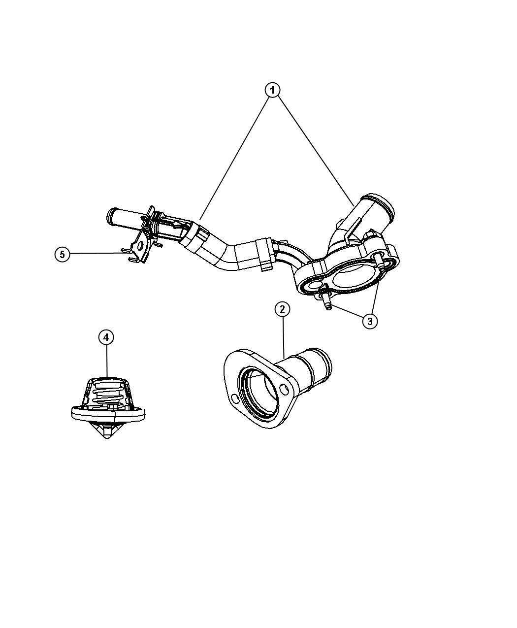 Diagram Thermostat and Related Parts. for your 1998 Jeep Wrangler   