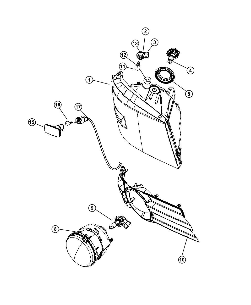 Diagram Lamps Front. for your Chrysler