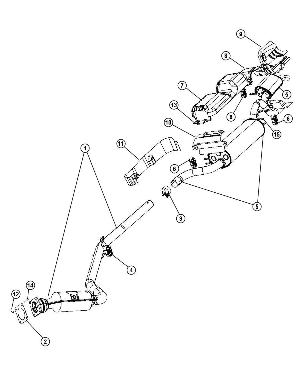 Diagram Exhaust System. for your Dodge Grand Caravan  