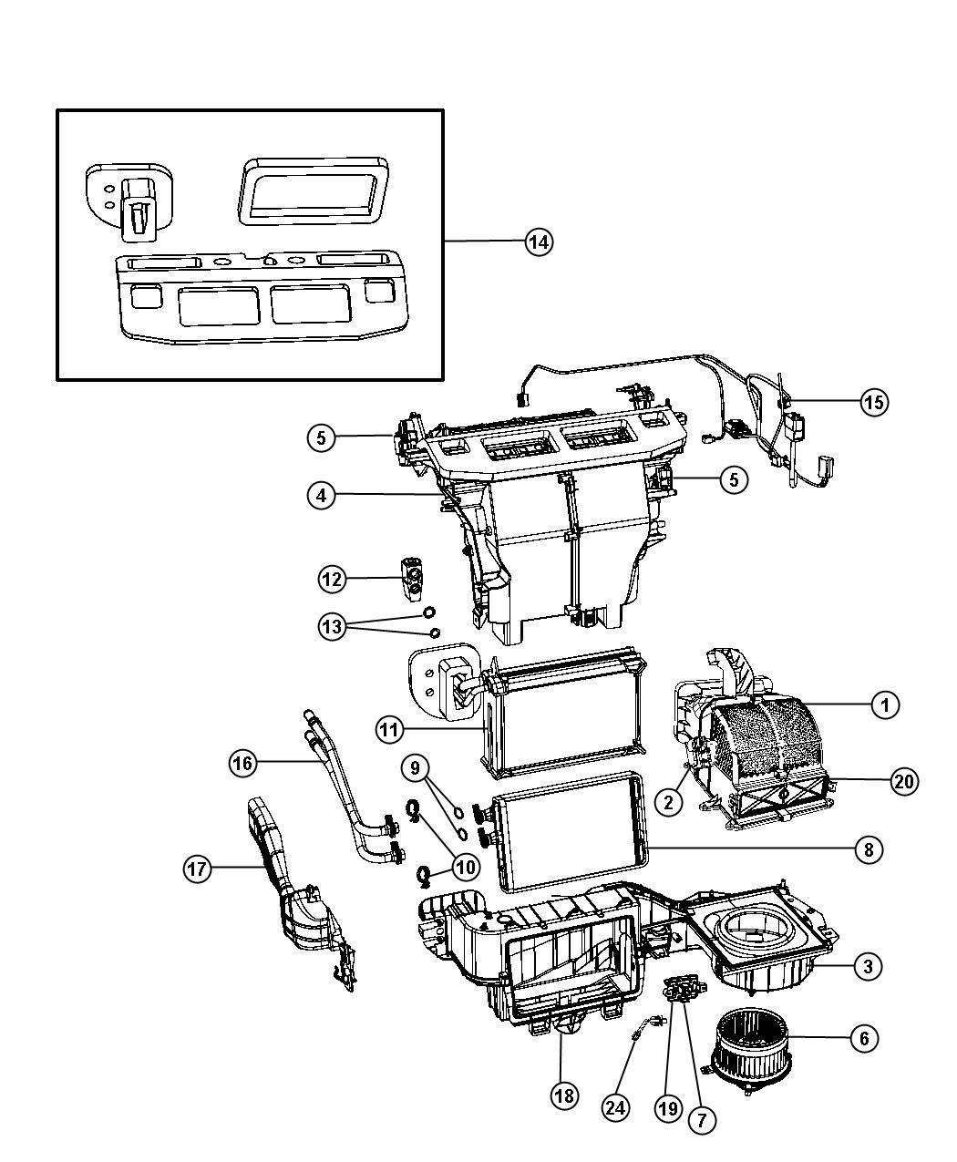 Diagram A/C and Heater Unit. for your Dodge Grand Caravan  