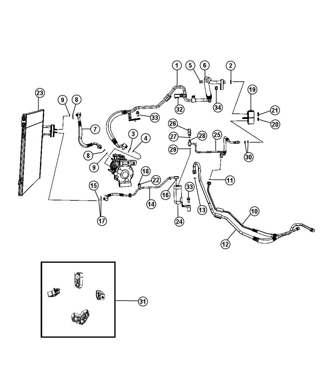 Diagram A/C Plumbing. for your Dodge Grand Caravan  