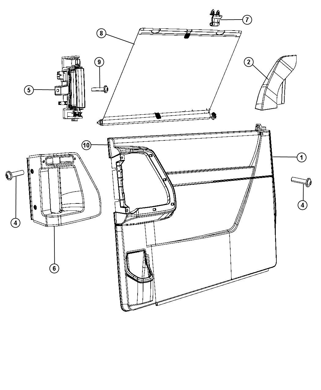 Diagram Sliding Door Trim Panel. for your 2010 Chrysler 300   