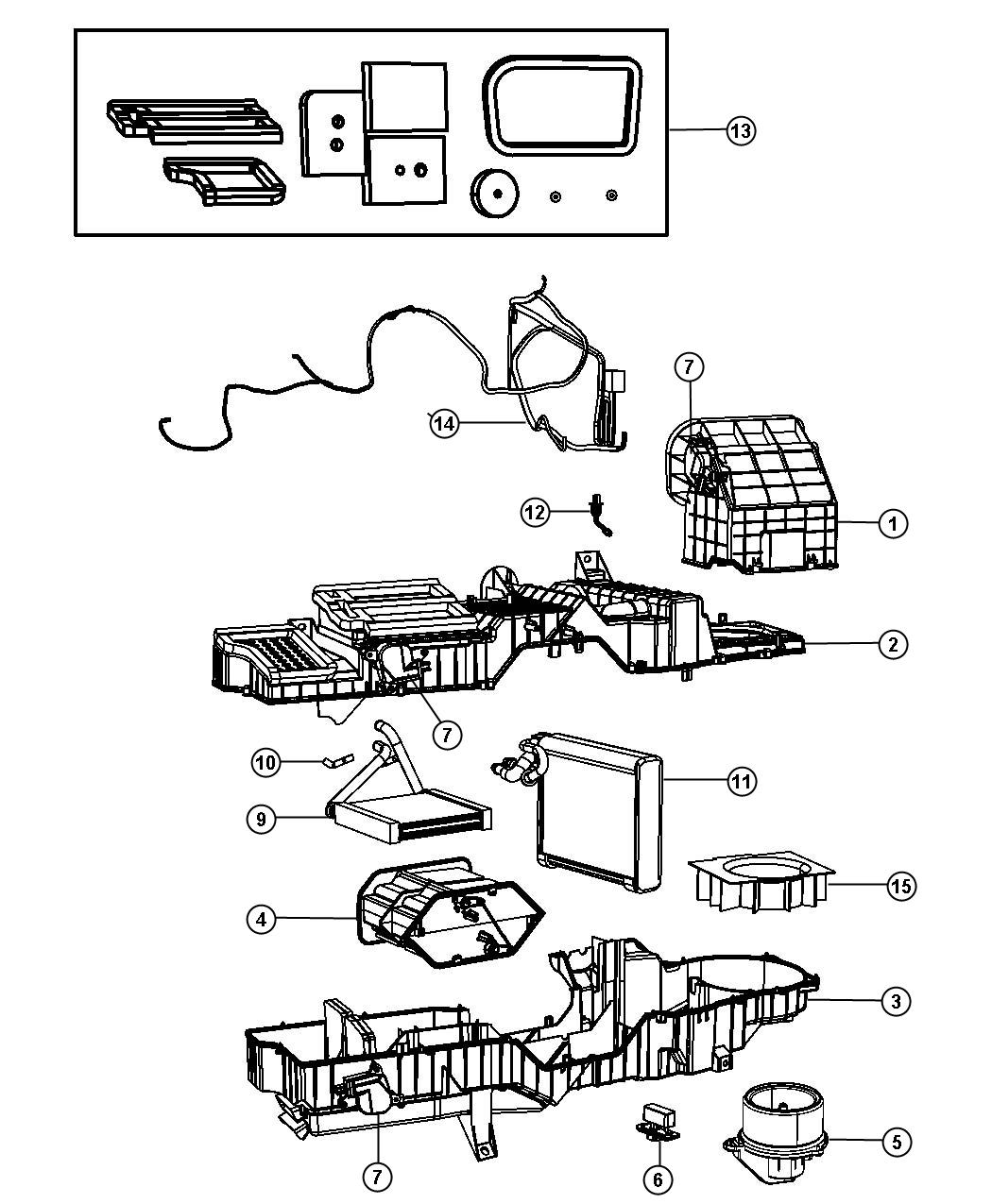 Diagram A/C and Heater Unit [Air Conditioning]. for your Dodge Ram 1500  