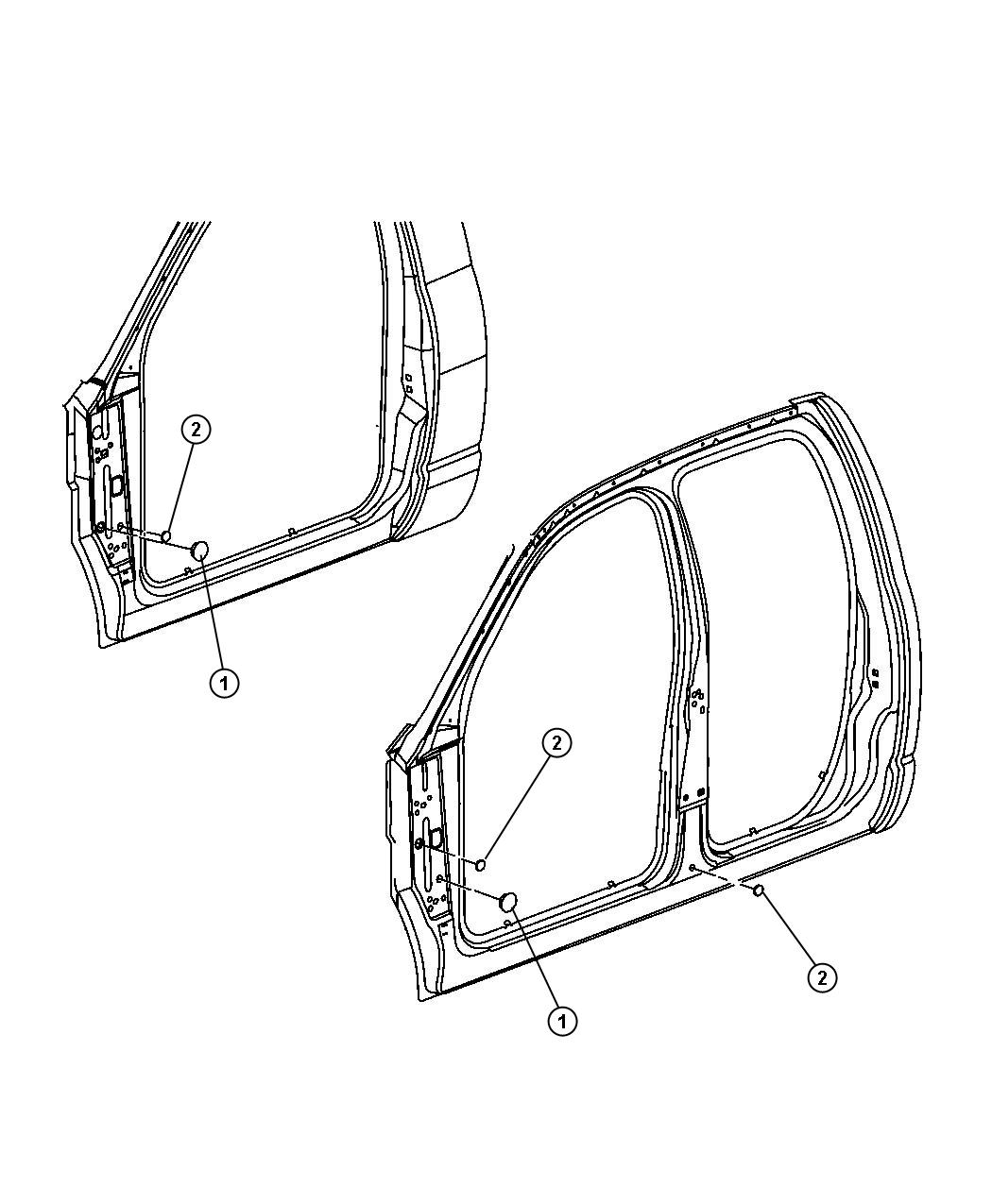 Hood, Doors, Decklid, Tailgate, and Liftgate Plugs. Diagram