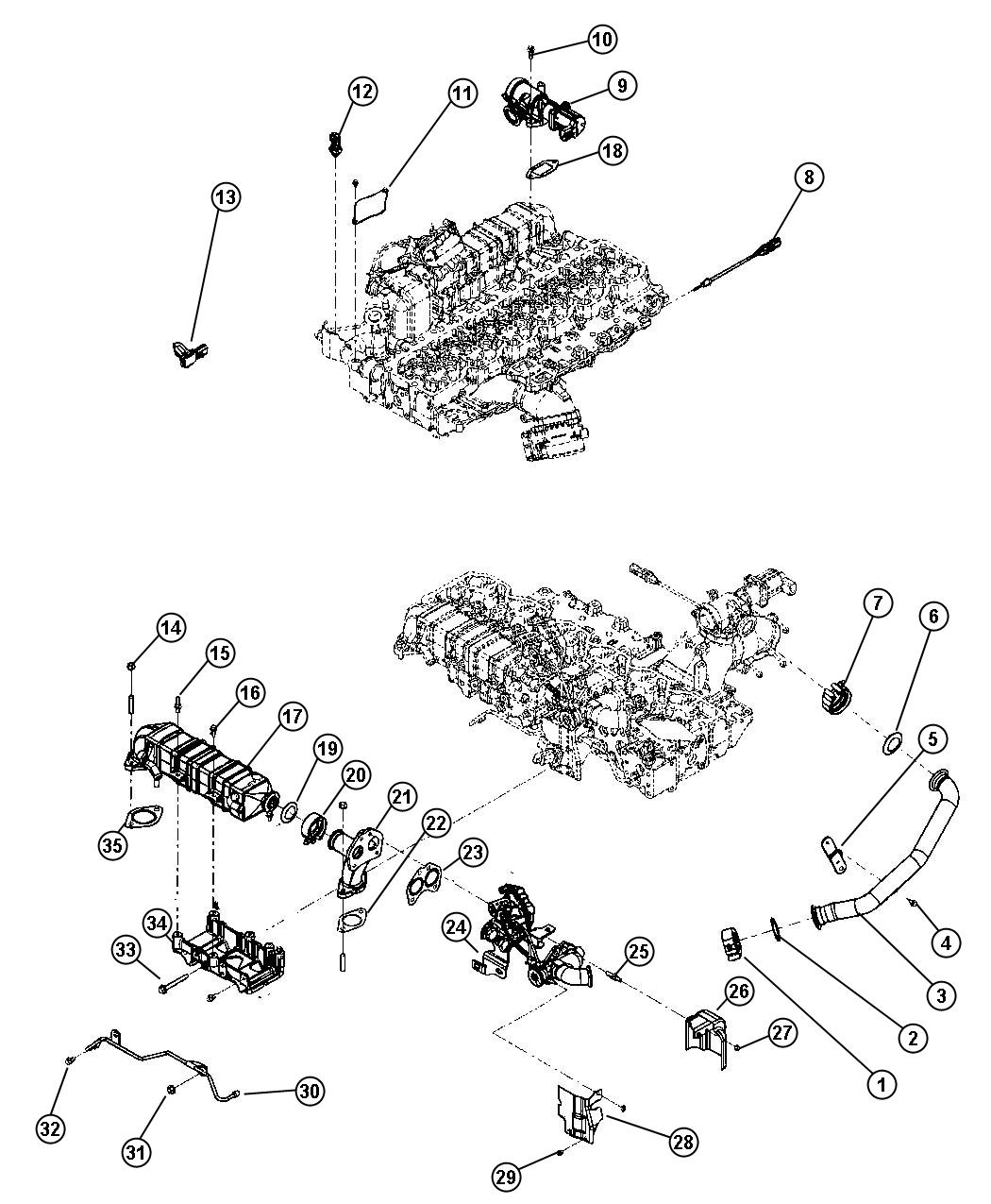 Diagram EGR System Diesel. for your Dodge Ram 3500  