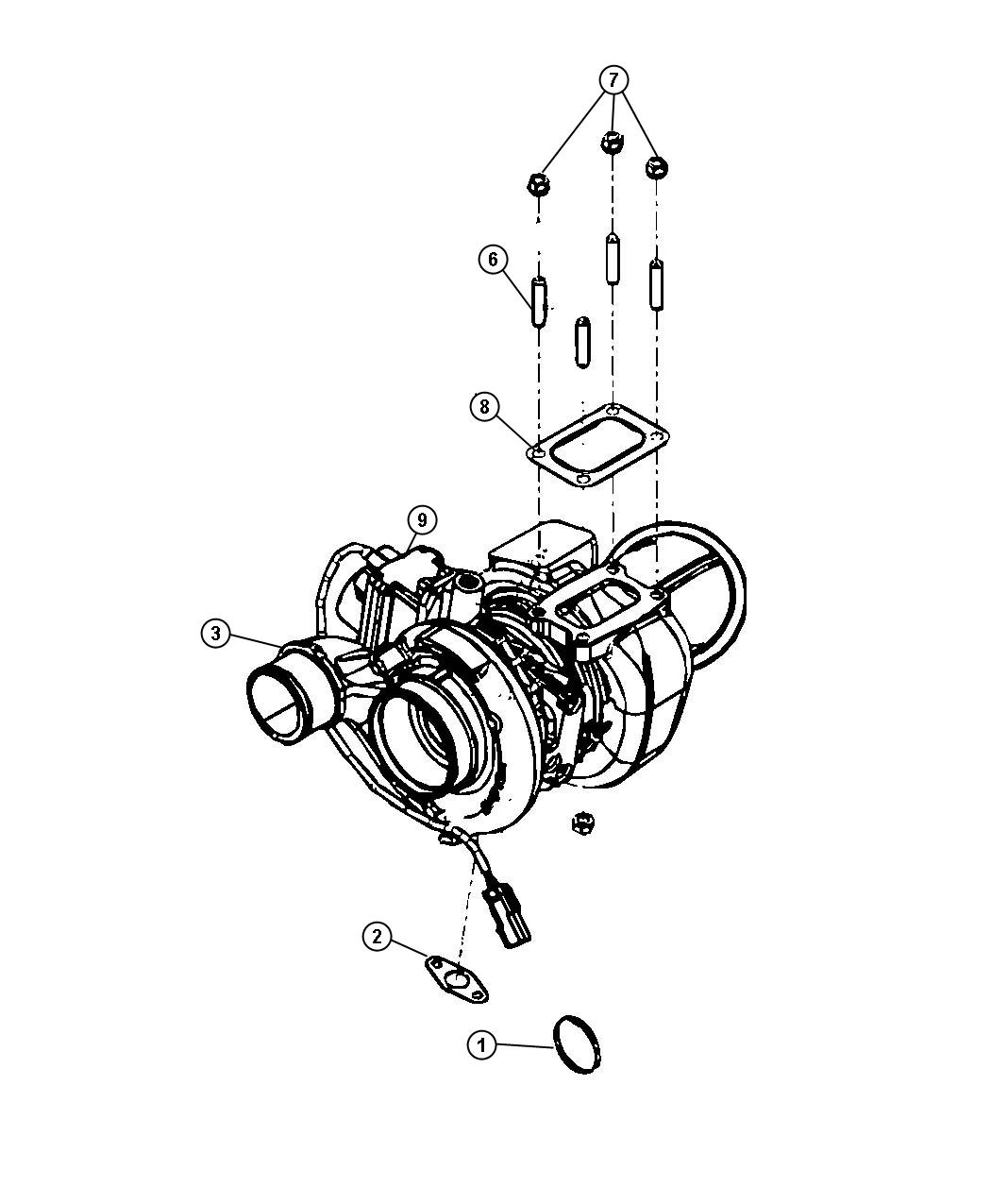 Turbocharger 6.7L [6.7L I6 CUMMINS TURBO DIESEL ENGINE]. Diagram