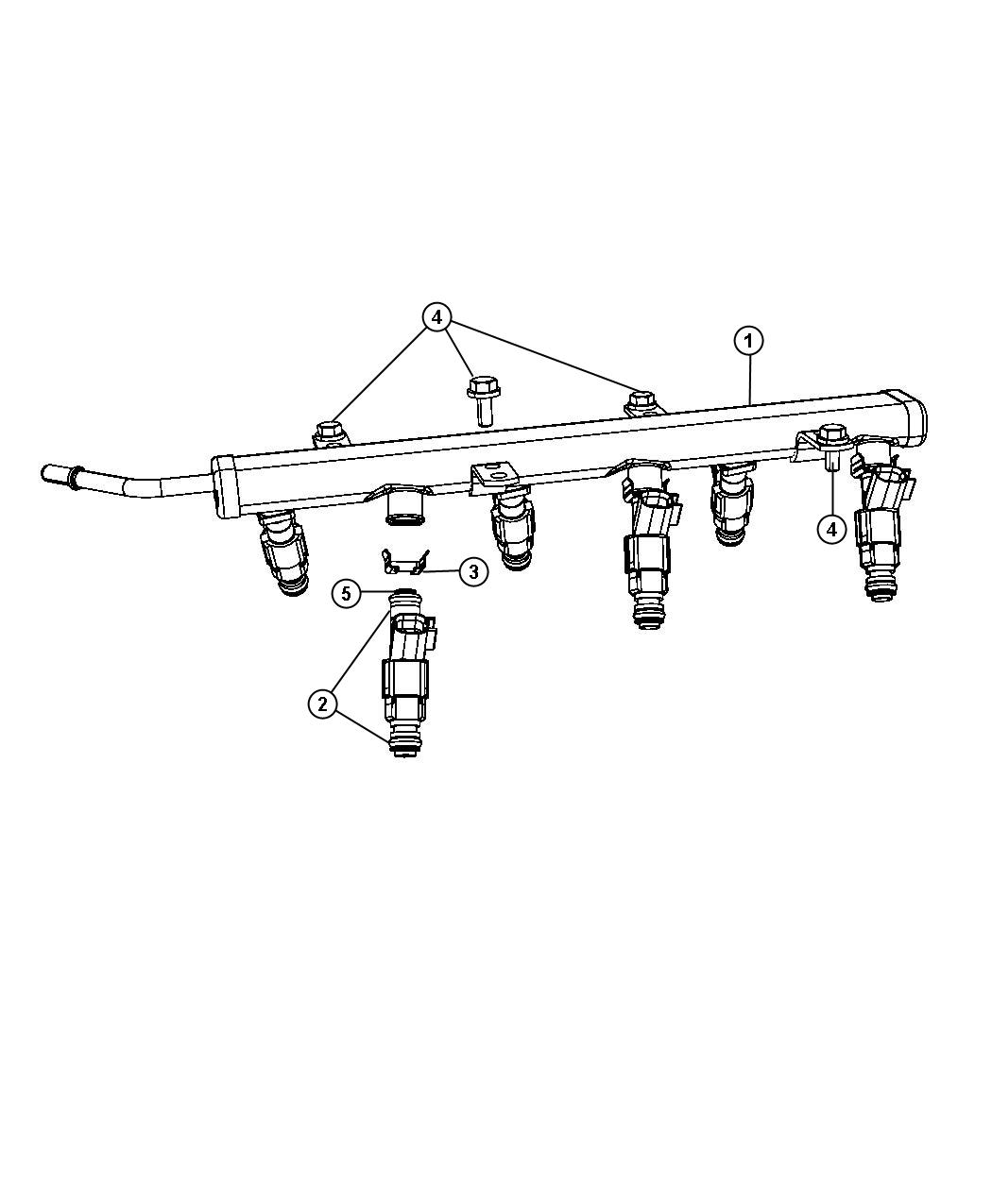 Diagram Fuel Rail and Injectors. for your 2009 Dodge Grand Caravan   