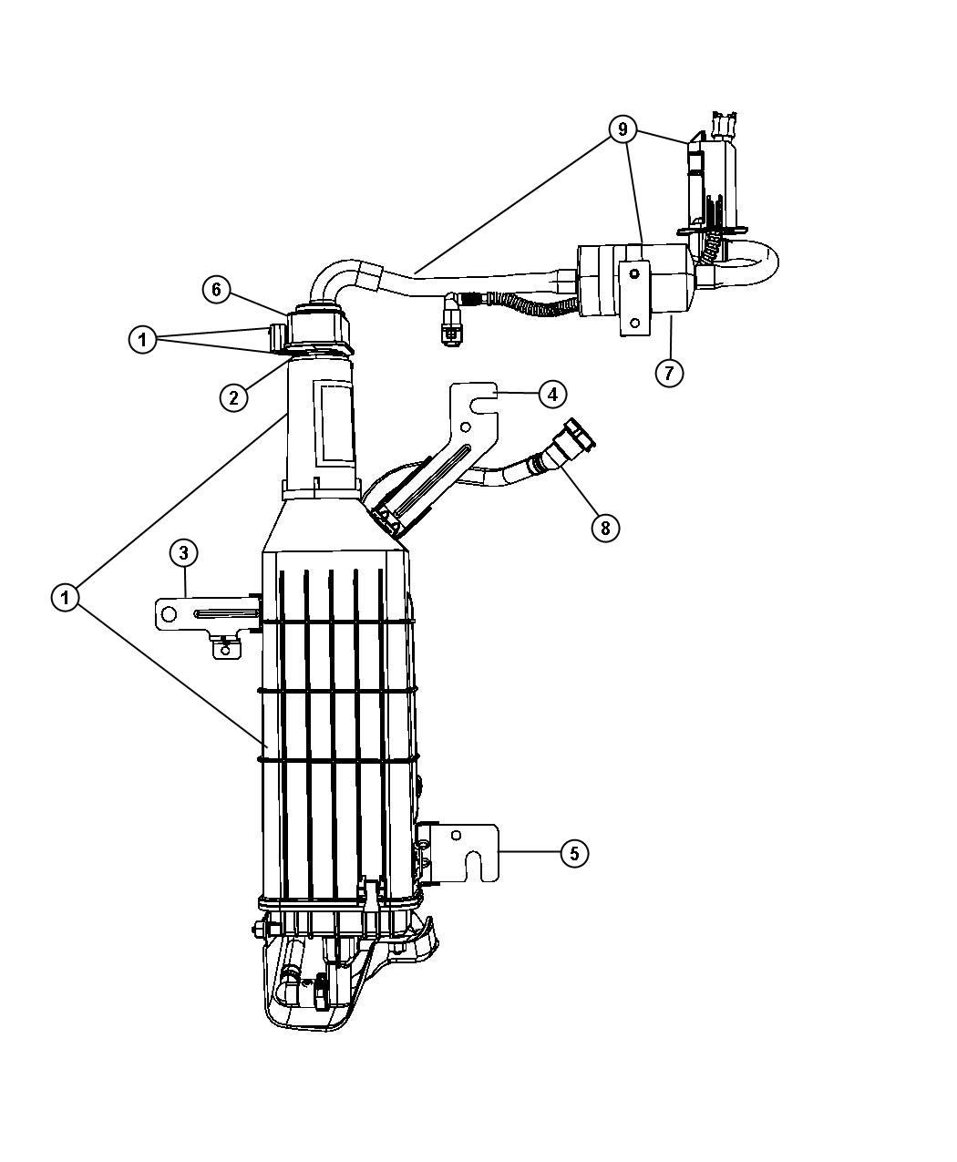 Diagram Vapor Canister and Related. for your Dodge Ram 1500  