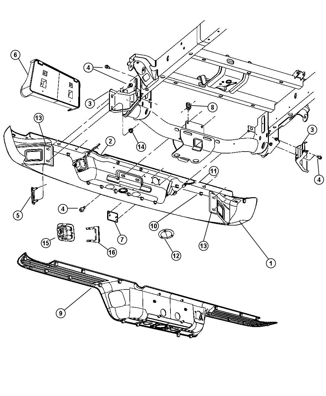 Diagram Bumper, Rear. for your Dodge