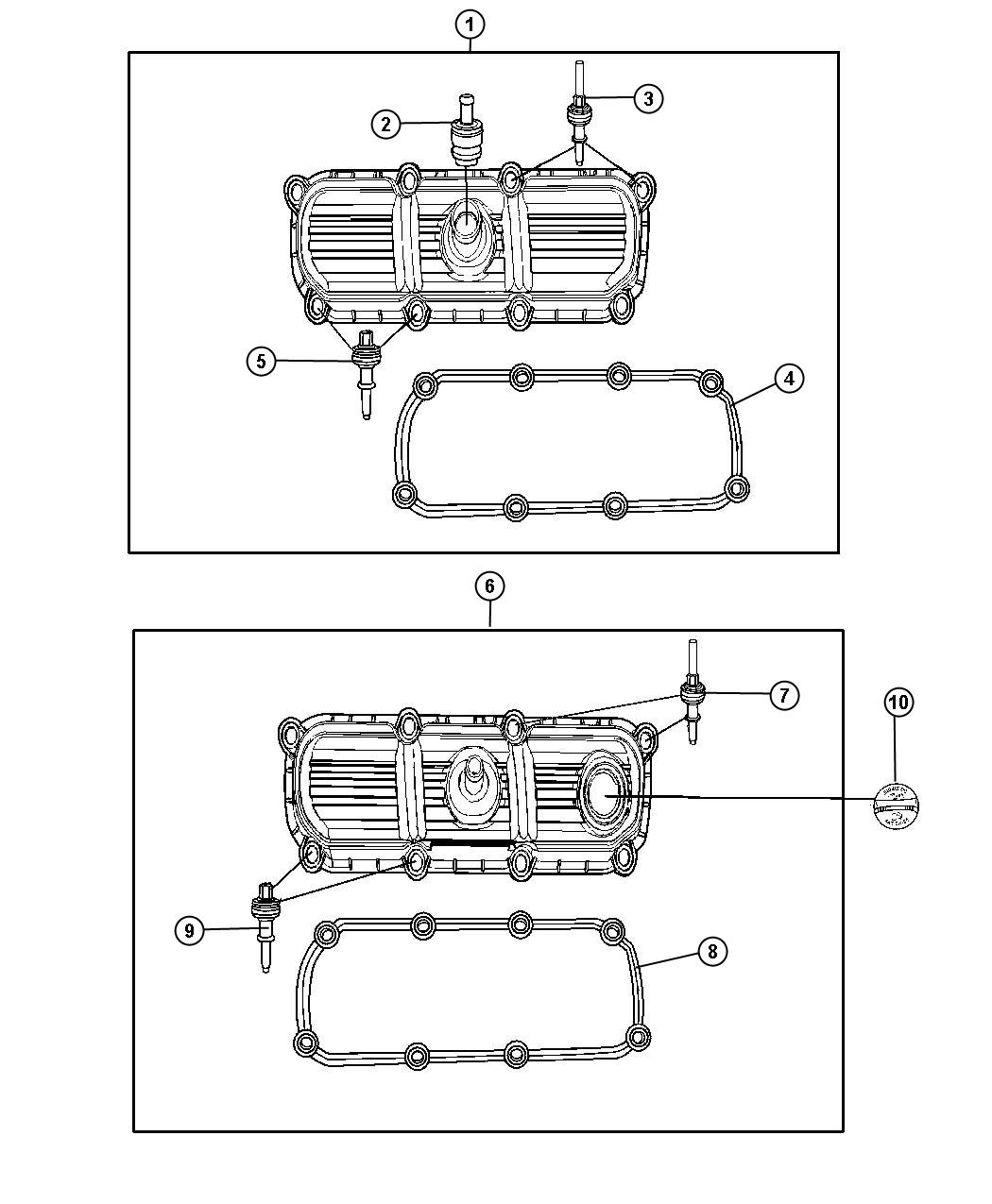 Diagram Cylinder Head Covers 3.3L [3.3L V6 OHV Engine]. for your Dodge Grand Caravan  