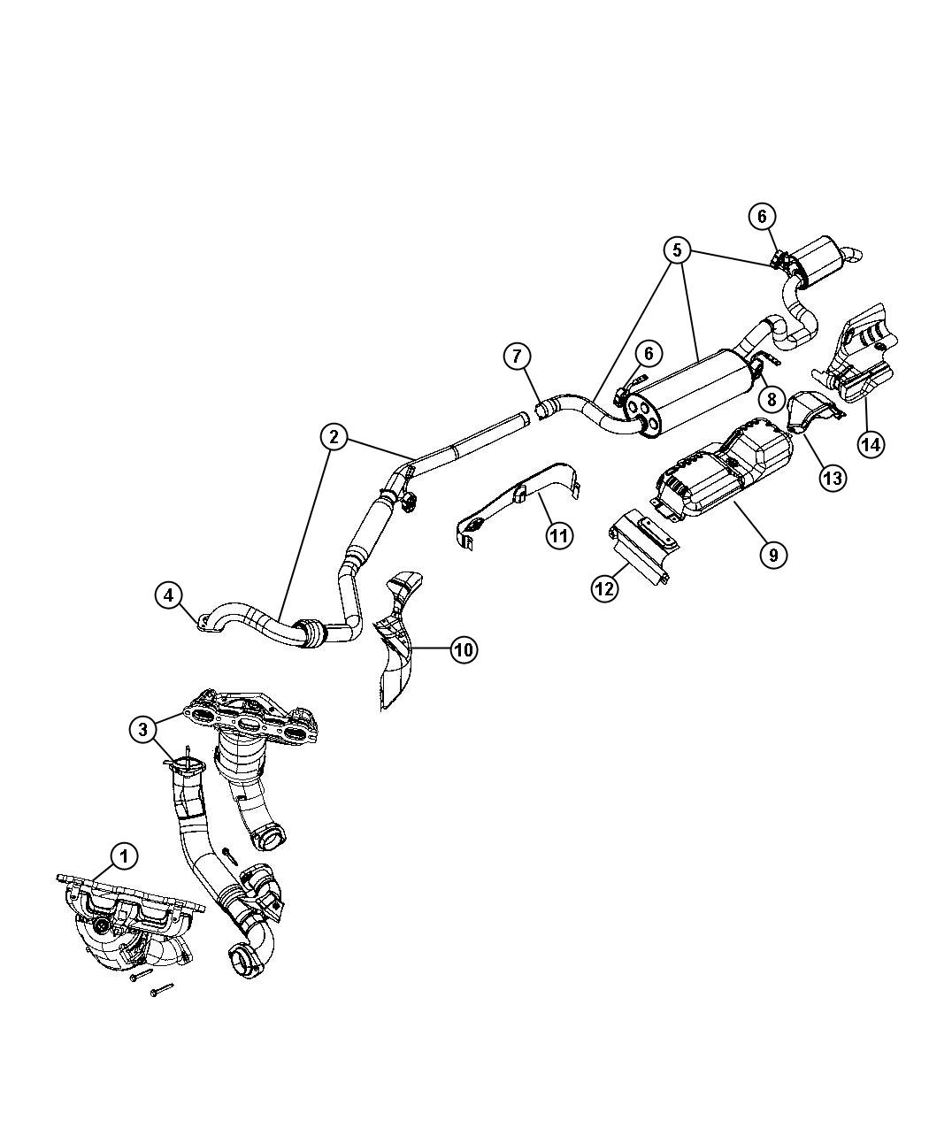 Diagram Exhaust System. for your 2019 Dodge Grand Caravan   