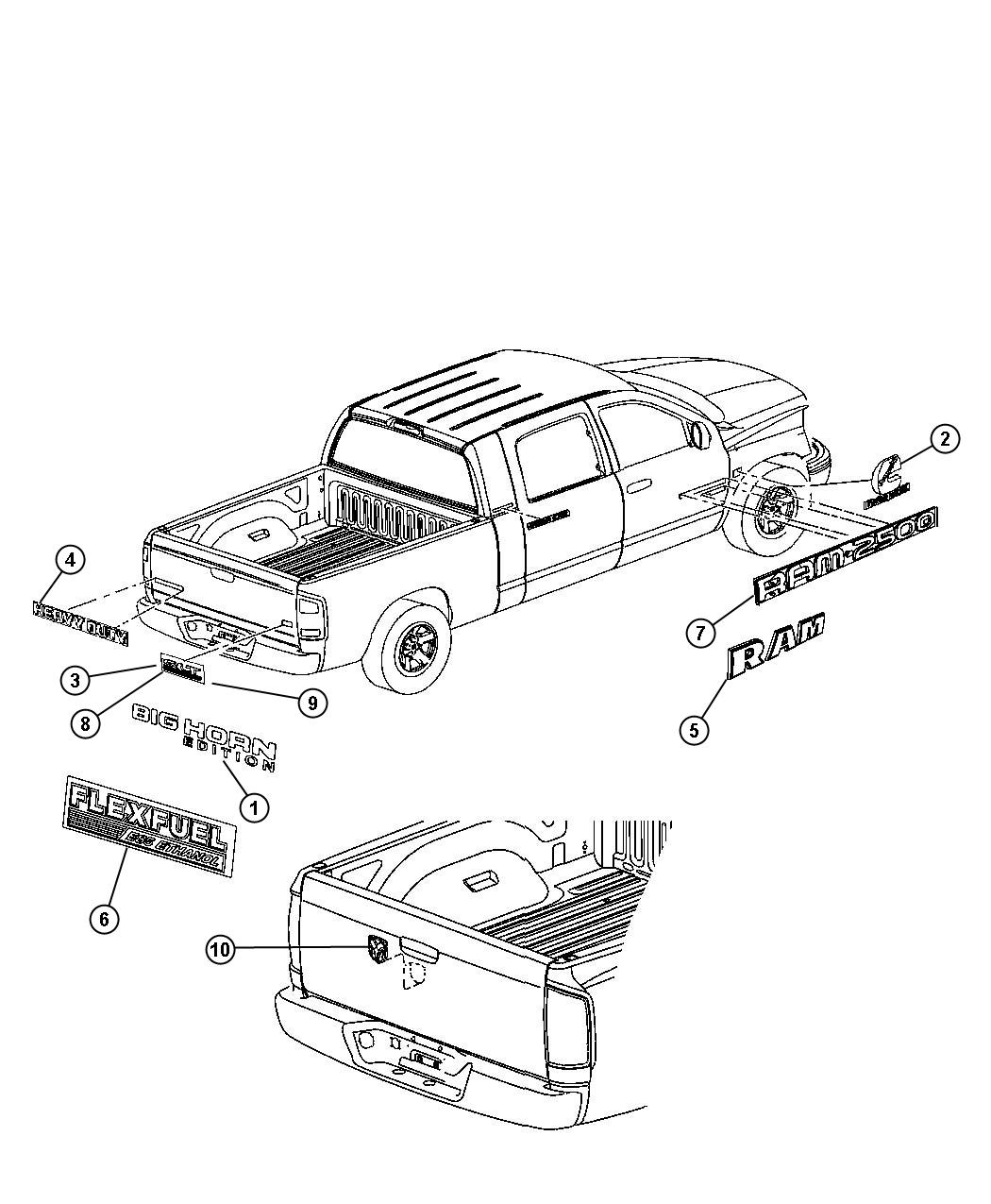 Diagram Nameplates, Emblems and Medallions. for your Fiat