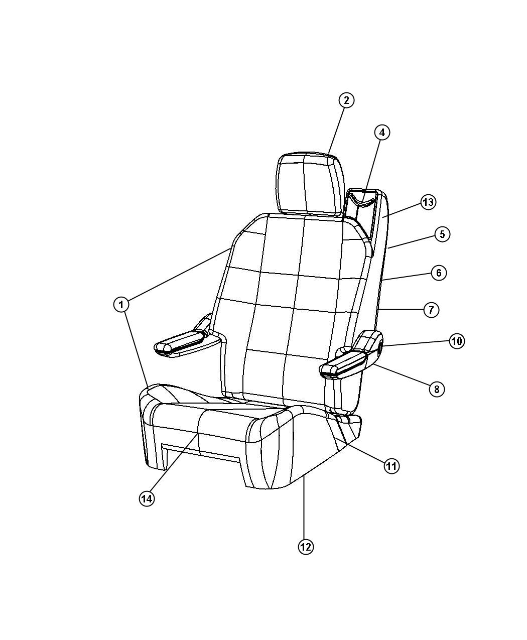 Rear Seat - Swivel Quad - Trim Code [J7]. Diagram