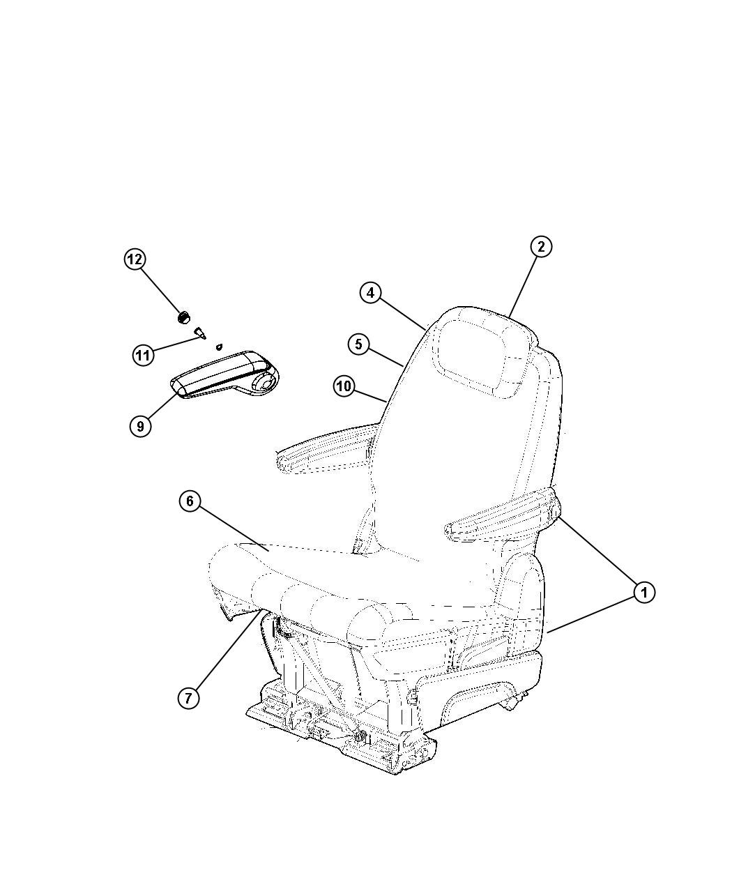 Diagram Rear Seat - Quad - Stow and Go- Trim Code [J7]. for your 1997 Chrysler Town & Country   