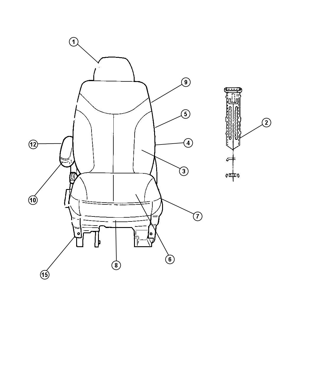 Diagram Front Seat - Trim Code [SL]. for your Chrysler 300  M