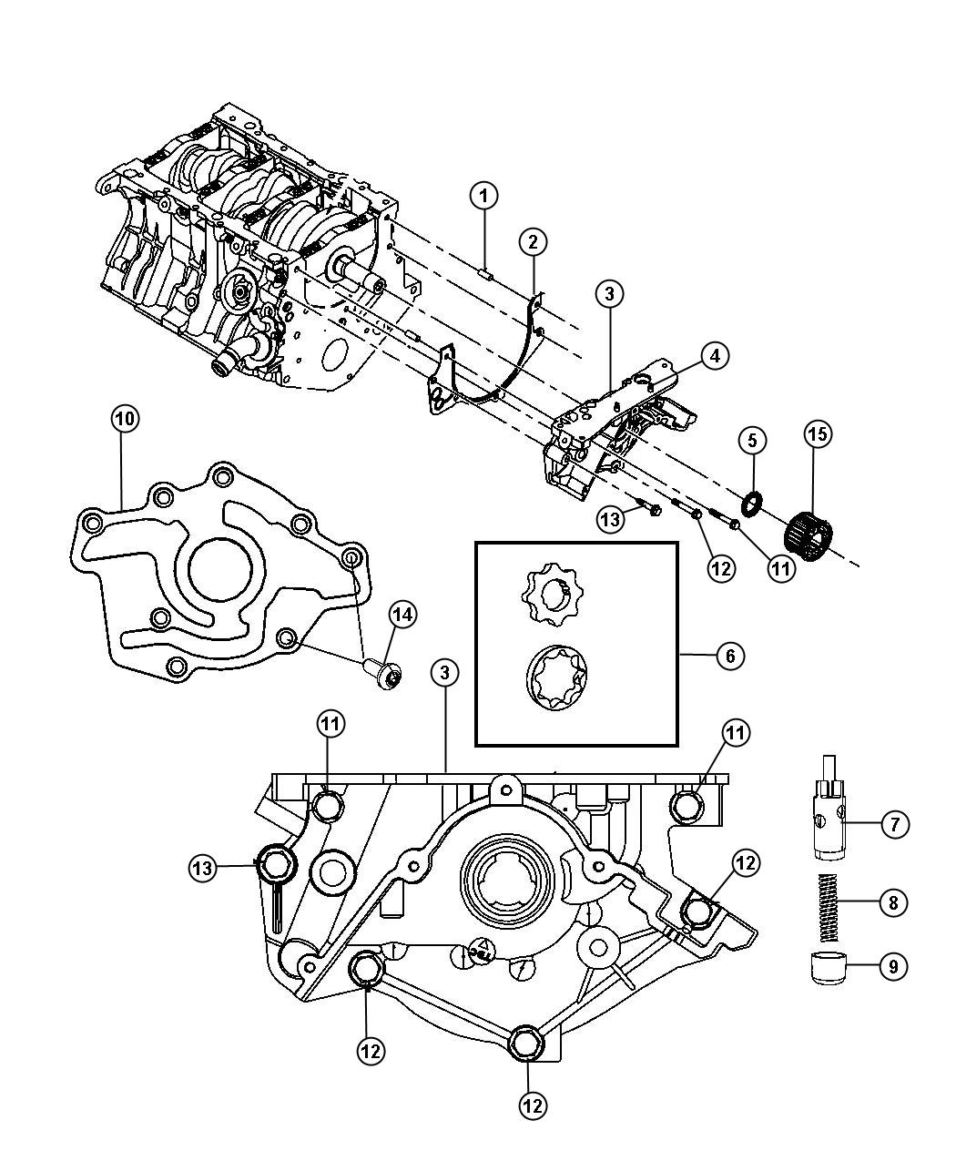 Engine Oiling Pump 4.0L [4.0L V6 SOHC Engine]. Diagram