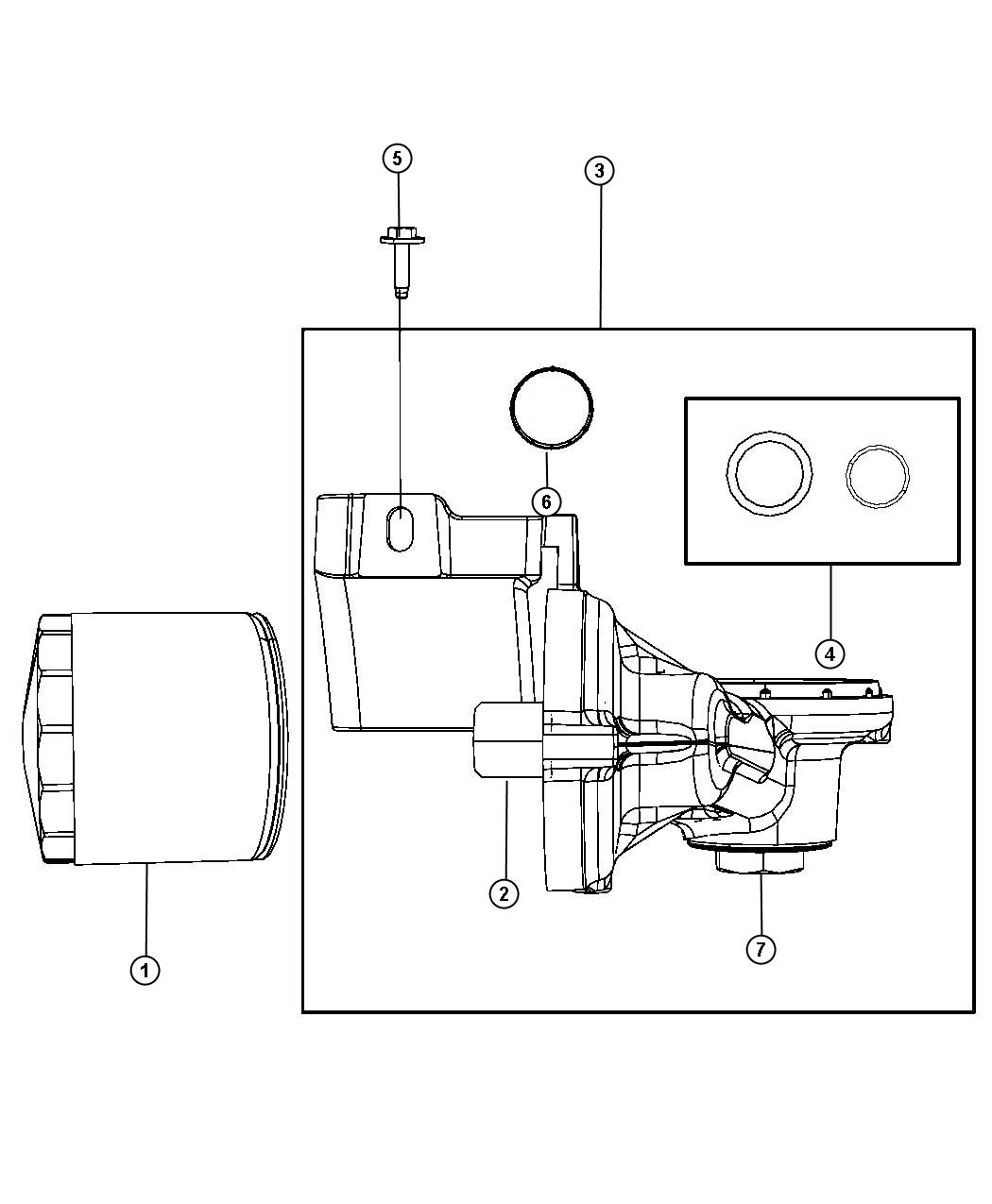 Diagram Engine Oil Filter, Adapter And Guard 4.0L. for your Chrysler