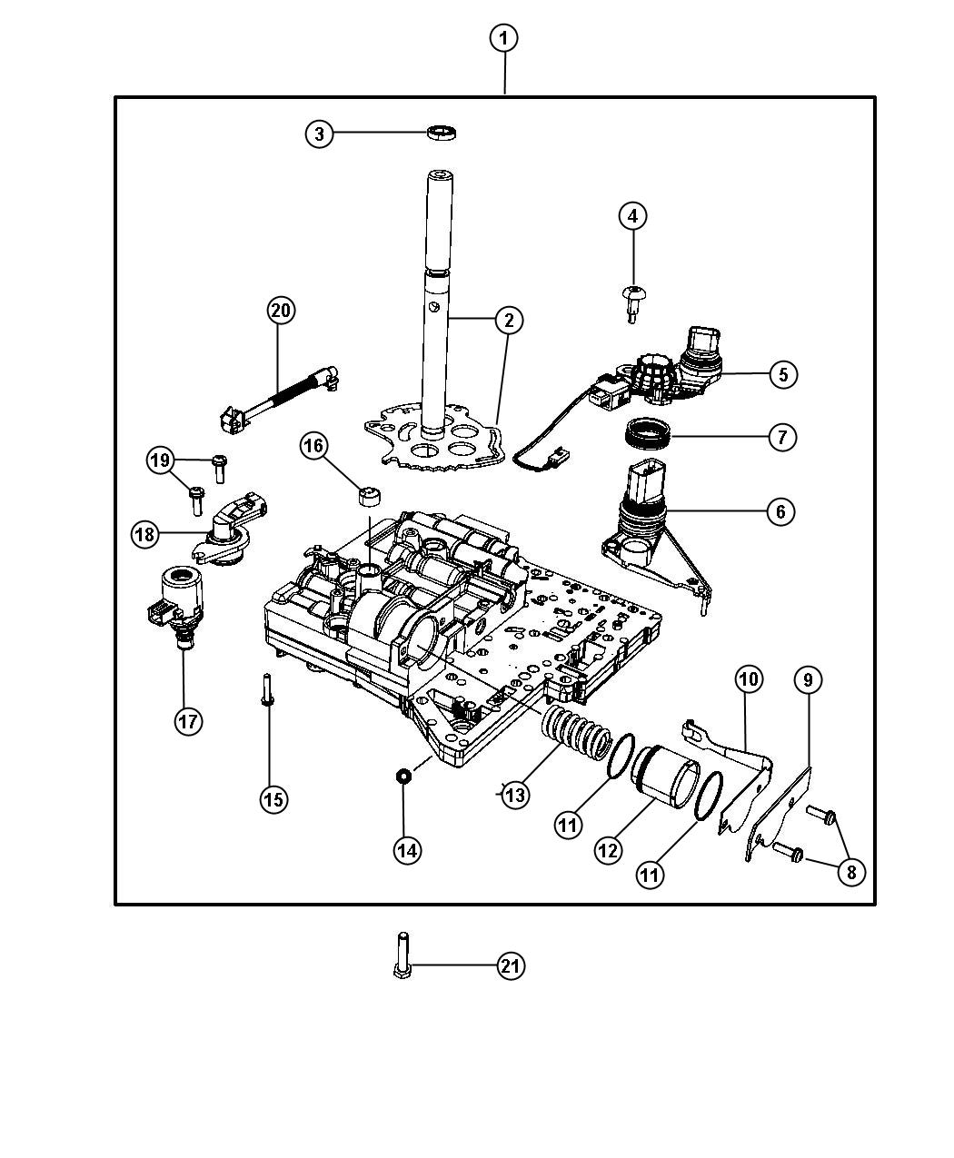 Diagram Valve Body And Related Parts. for your Dodge Grand Caravan  