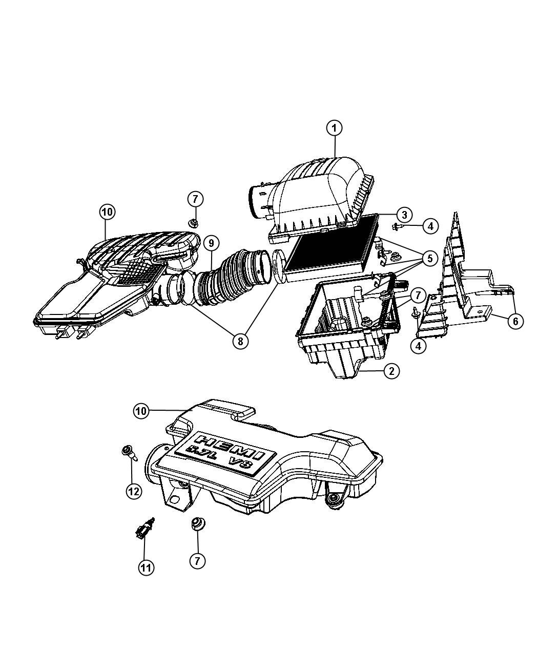 Diagram Air Cleaner and Related. for your Dodge