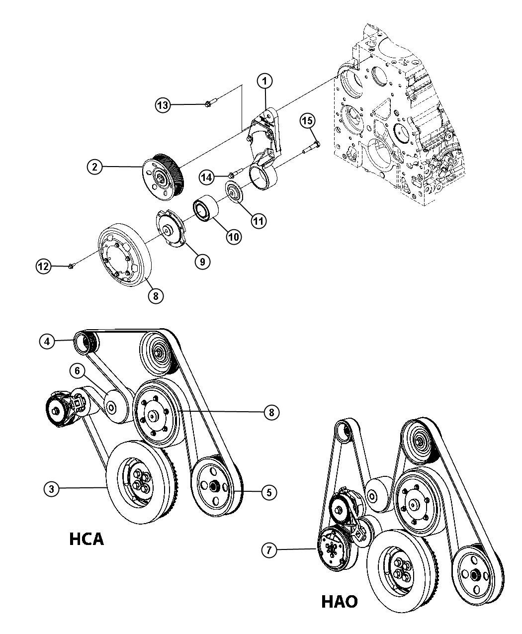 Diagram Pulley and Related Parts, 6.7L [6.7L I6 CUMMINS TURBO DIESEL ENGINE]. for your 2008 Dodge Ram 3500   