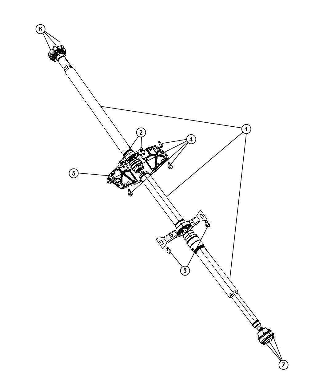 Diagram Shaft, Drive,Rear,3-Piece. for your Chrysler Pacifica  