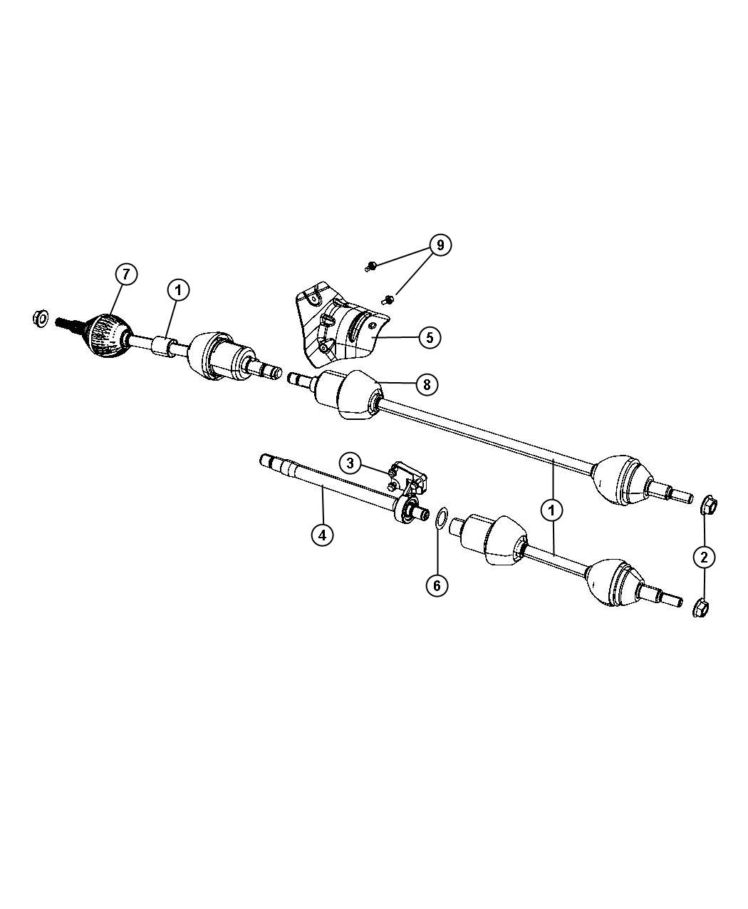 Diagram Halfshaft-FWD. for your Chrysler Pacifica  