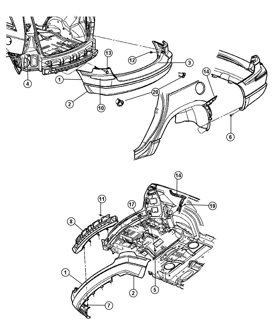 Diagram Fascia, Rear. for your Chrysler