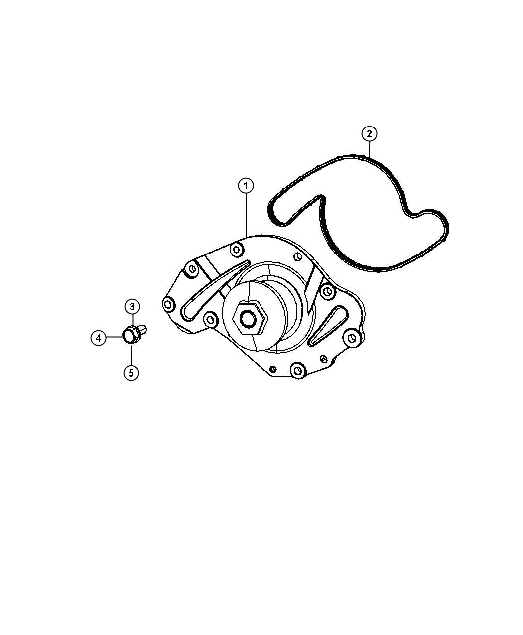 Diagram Water Pump and Related Parts. for your Chrysler Pacifica  