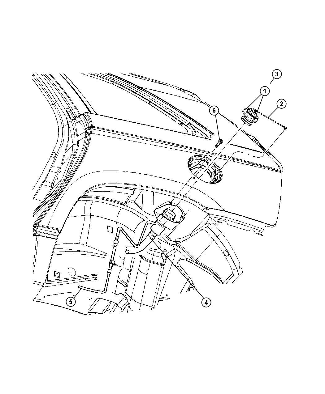 Diagram Fuel Filler Tube and Related. for your Chrysler