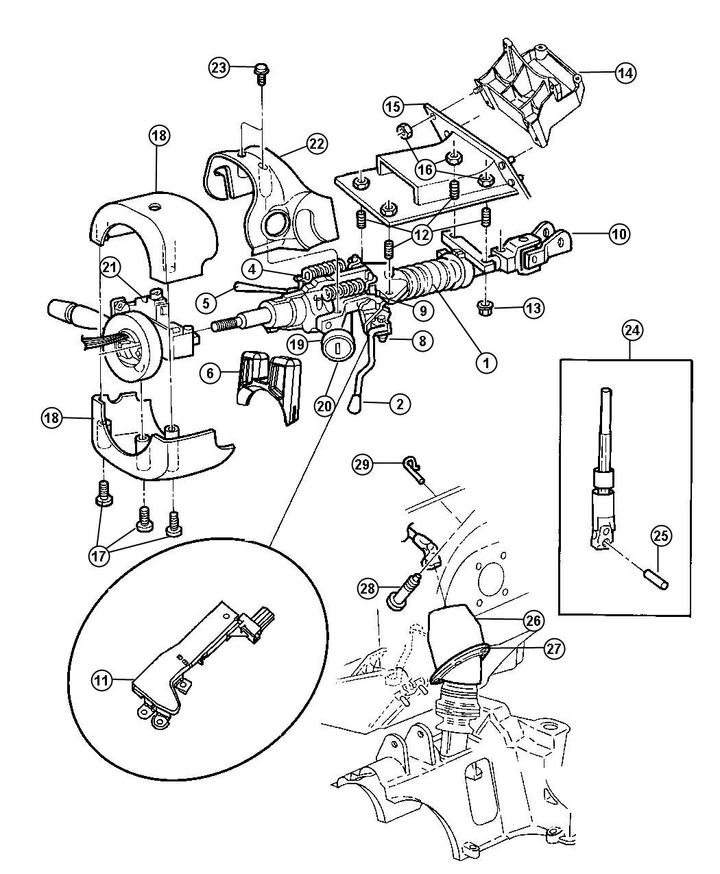 Diagram Steering Column. for your 2020 Dodge Grand Caravan   