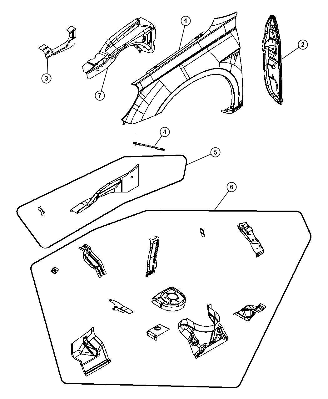 Diagram Front Fender. for your Chrysler