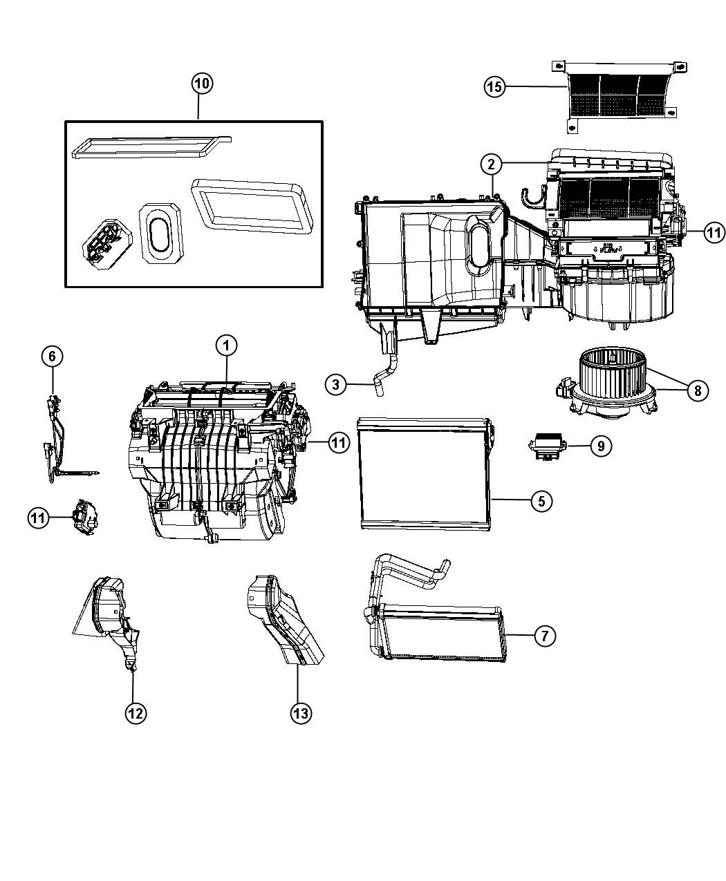 Diagram Air Conditioning and Heater Unit. for your 2002 Chrysler 300 M  