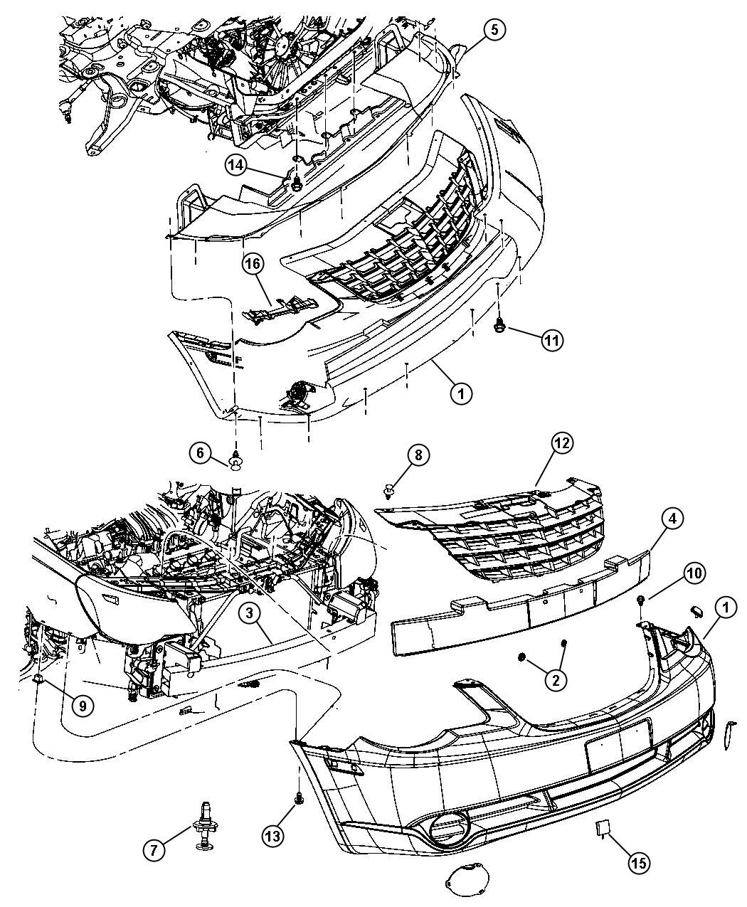 Diagram Fascia, Front. for your 2017 Dodge Charger   