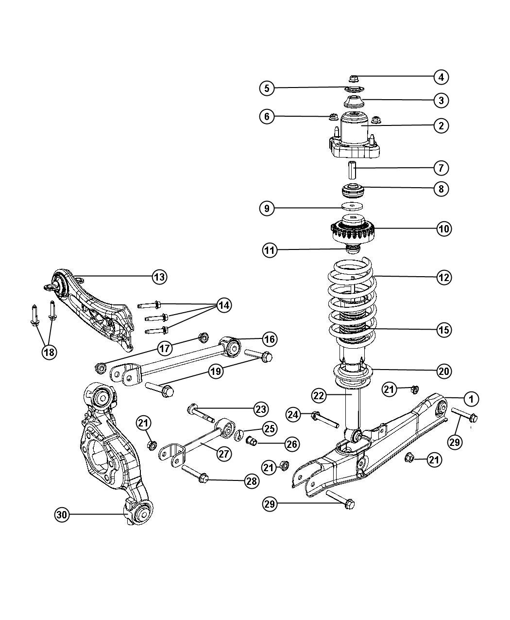 Diagram Suspension, Rear. for your 2003 Chrysler 300 M  