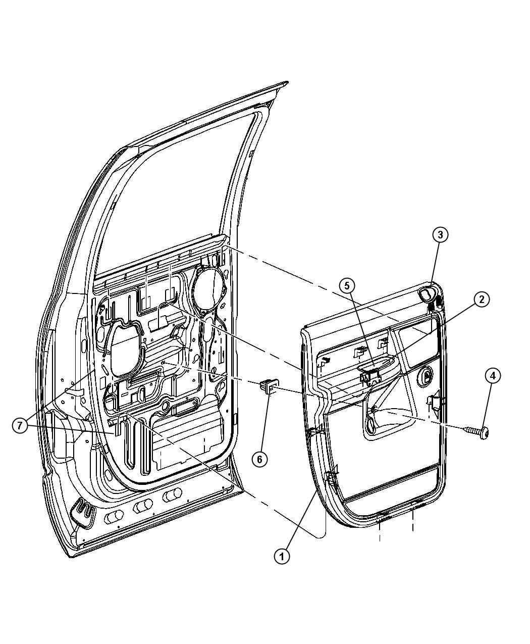Diagram Rear Door Trim Panels. for your Dodge