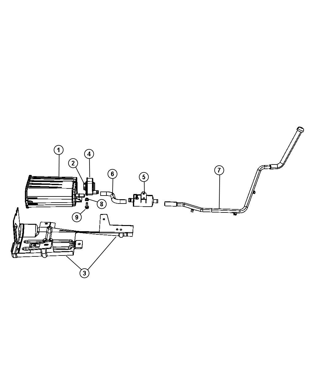 Diagram Vapor Canister and Leak Detection Pump. for your Dodge Ram 1500  