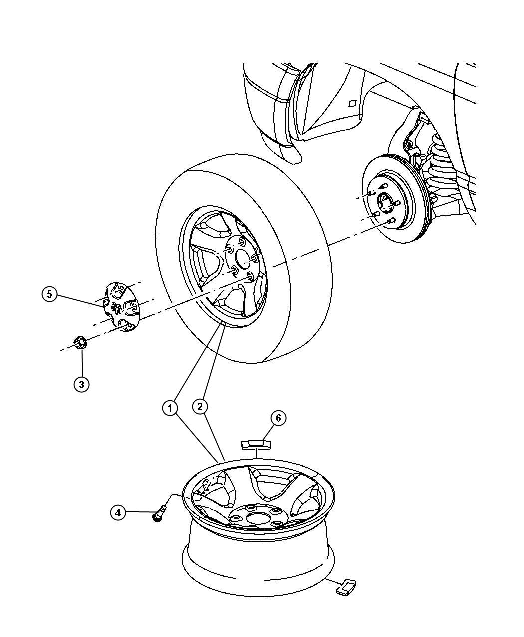 Diagram Wheels and Hardware. for your 2018 Ram 2500   