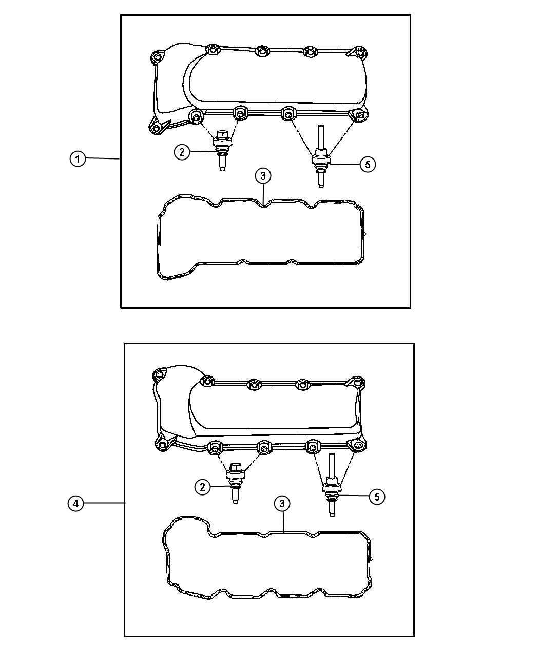 Diagram Cylinder Head Covers 3.7L [3.7L V6 Engine]. for your Dodge