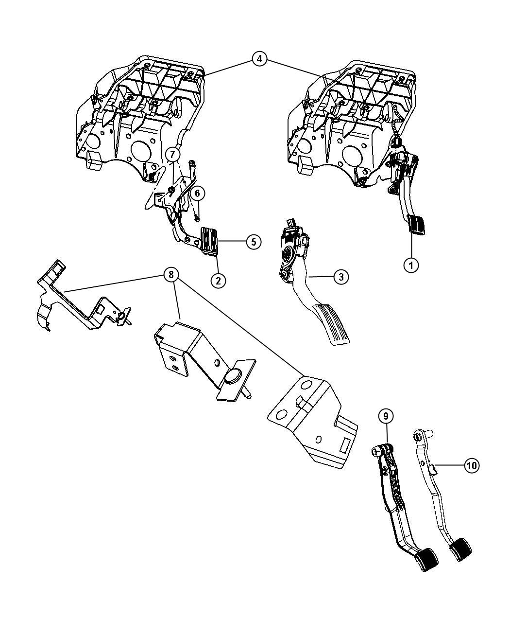 Diagram Pedal Brake Power Adjustable. for your Dodge Ram 1500  