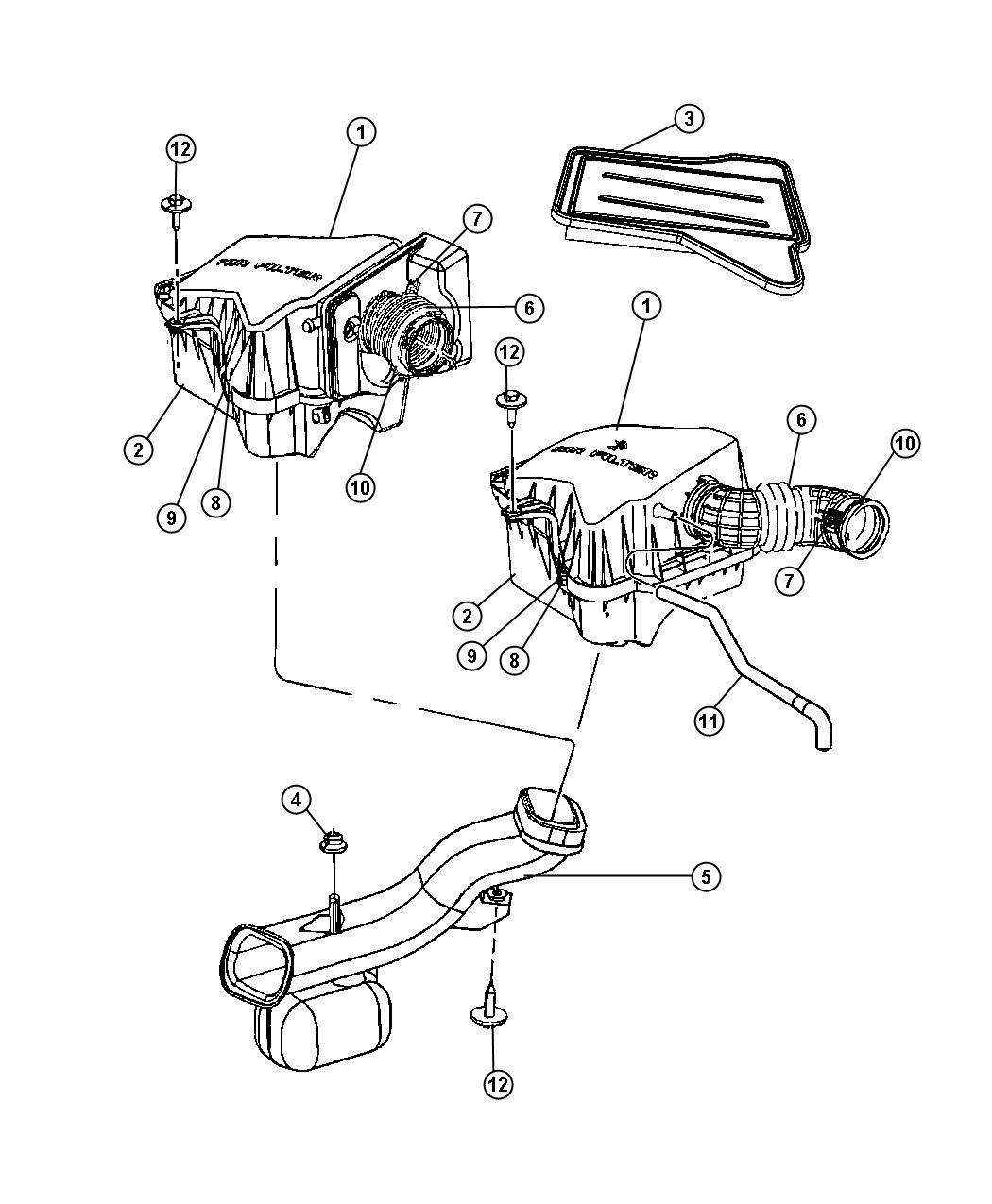 Diagram Air Cleaner and Related. for your 2008 Chrysler Pacifica   