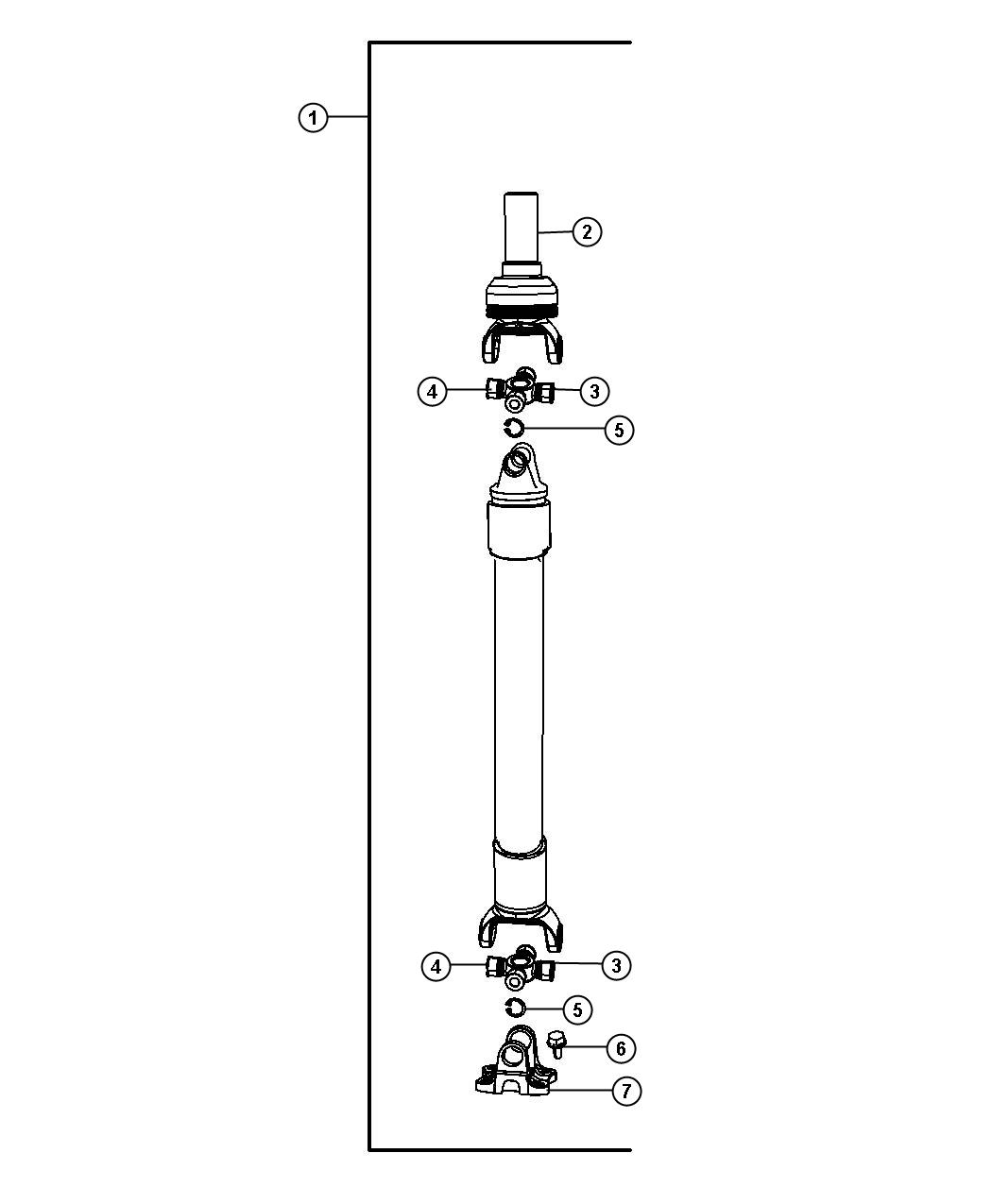 Diagram Shaft,Drive,Rear, 1-Piece, DH 2,6,7. for your Dodge Ram 1500  