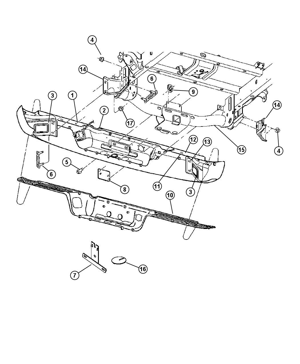 Diagram Bumper, Rear. for your Dodge