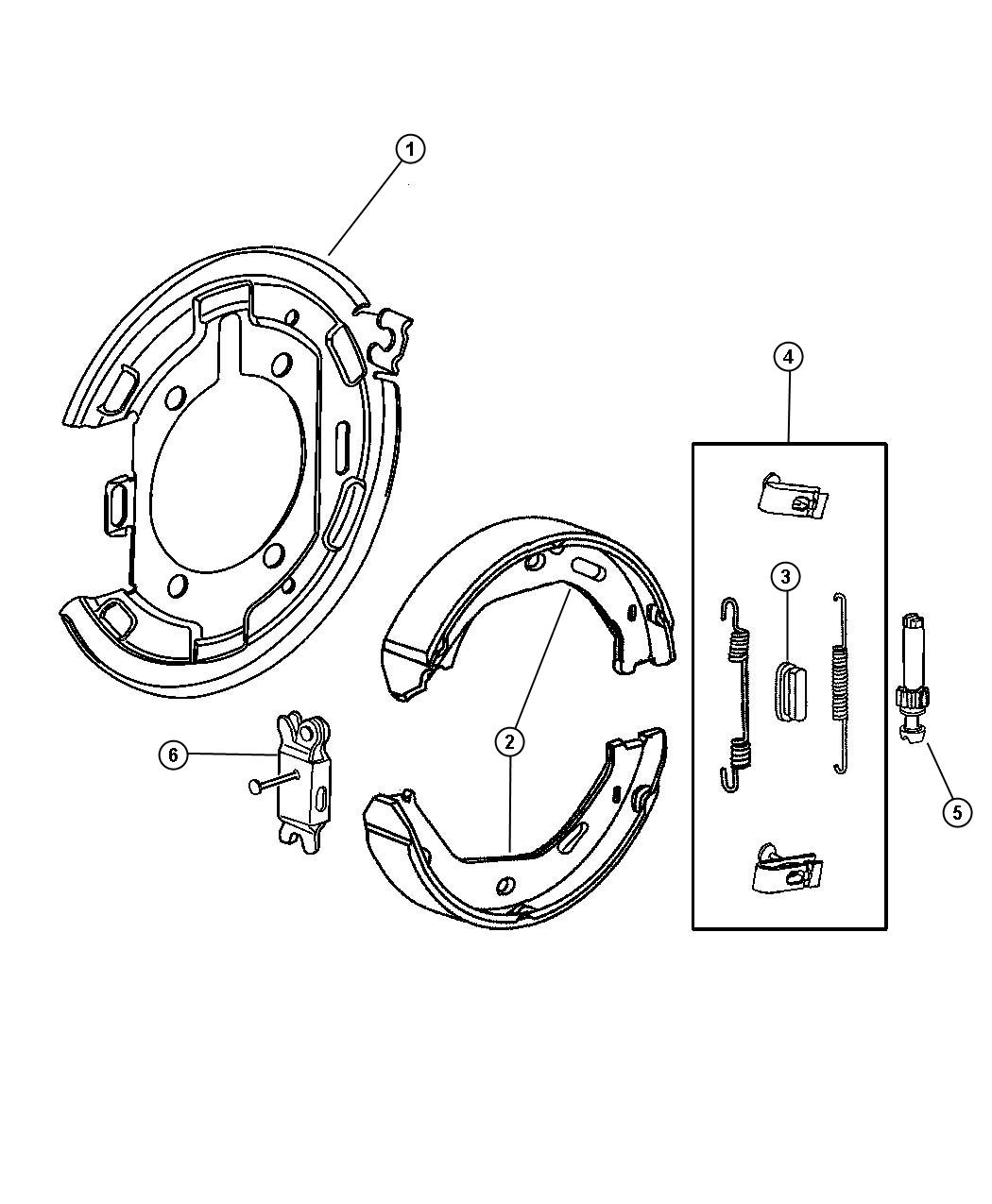 Diagram Park Brake Assembly, Rear Disc. for your Chrysler