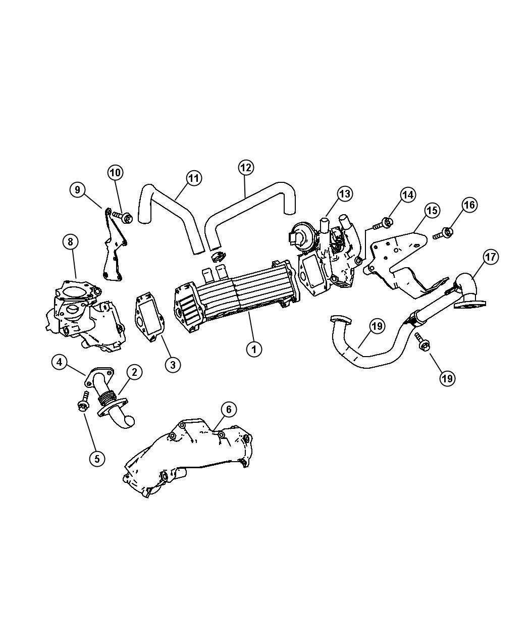 Diagram EGR Cooler Valve and Related Parts. for your 1999 Chrysler 300  M 