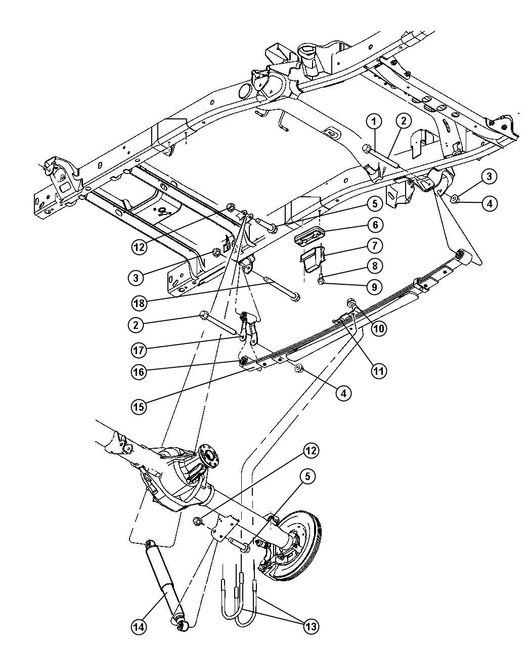 Diagram Suspension,Rear. for your 2017 Dodge Grand Caravan   