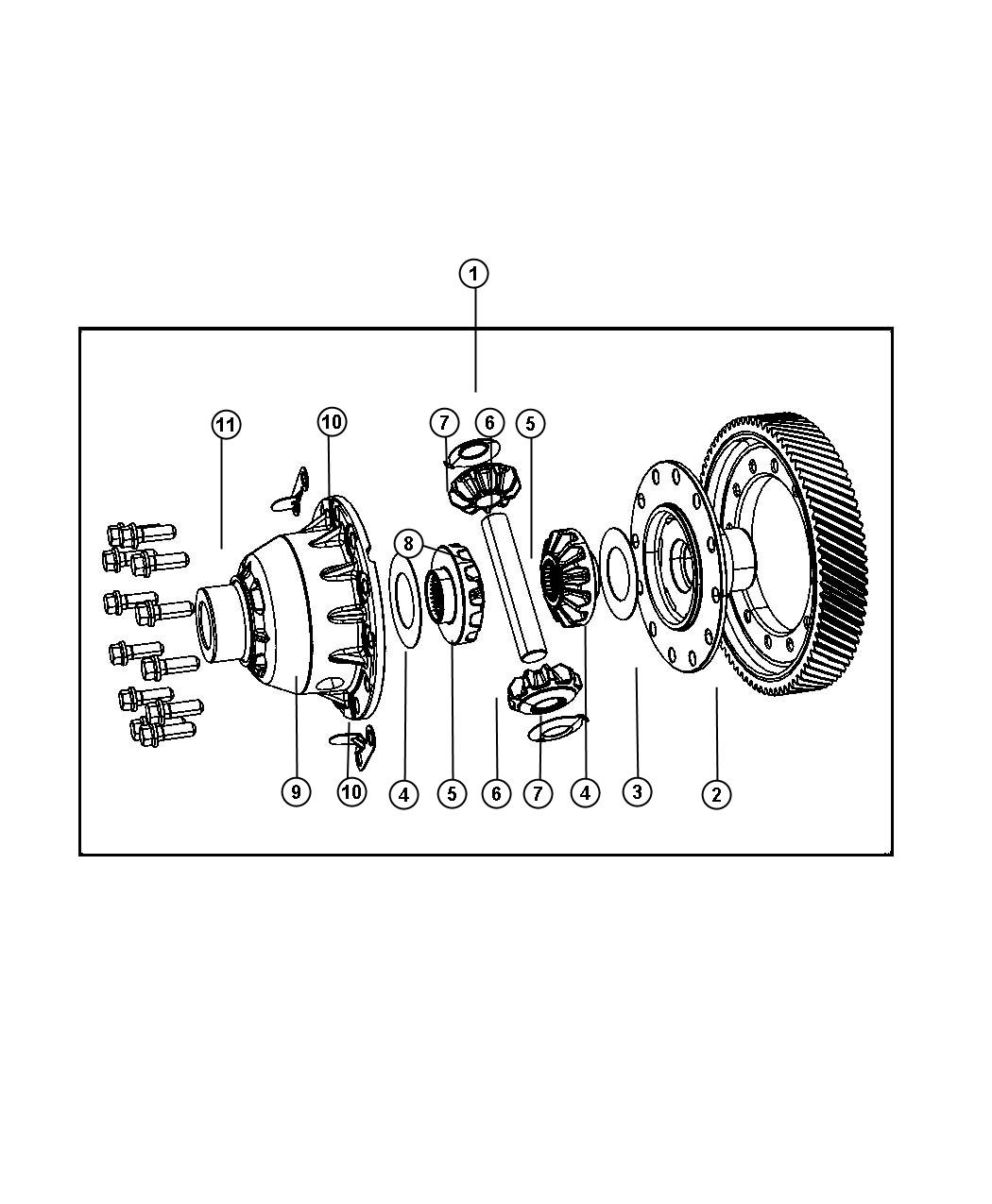 Diagram Differential Assembly. for your 2018 Chrysler Pacifica  Touring L 