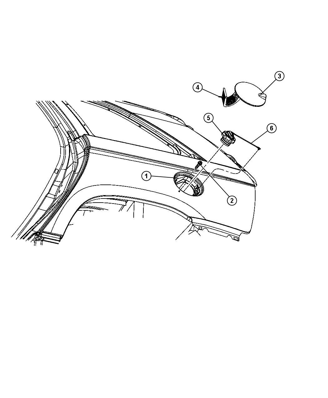 Diagram Fuel Filler Housing and Door. for your Chrysler