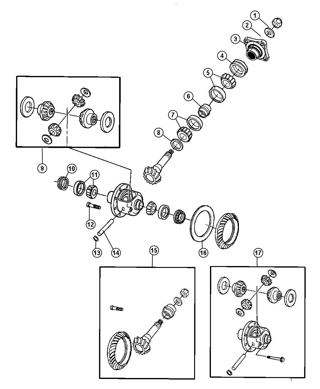 Diagram Differential Assembly,DH 1,2,6,7. for your Dodge Ram 1500  