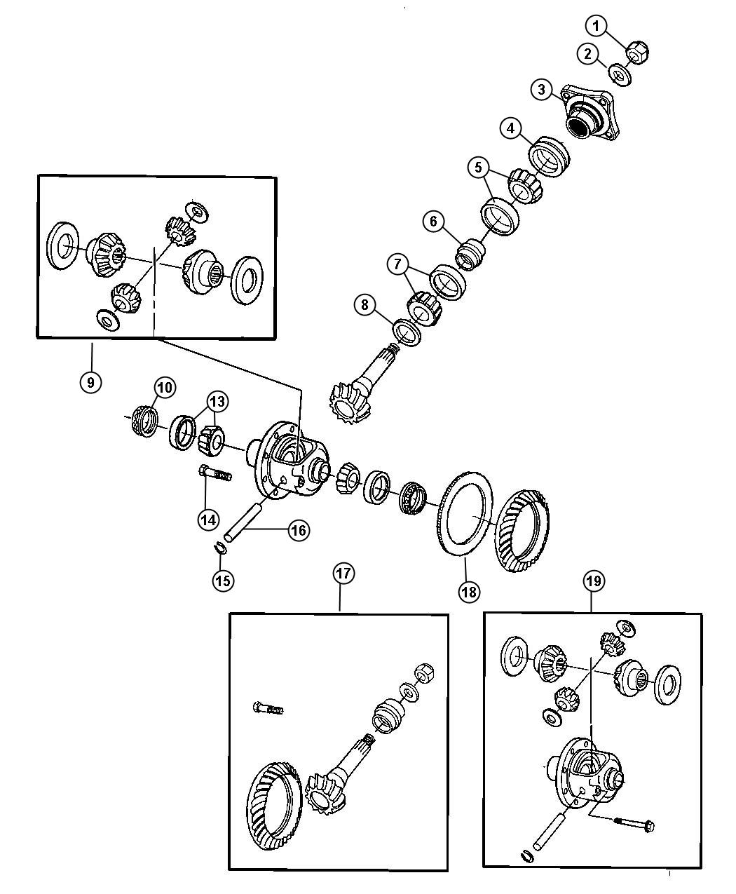 Diagram Differential Assembly,DH 1,2,6,7. for your Dodge Ram 2500  